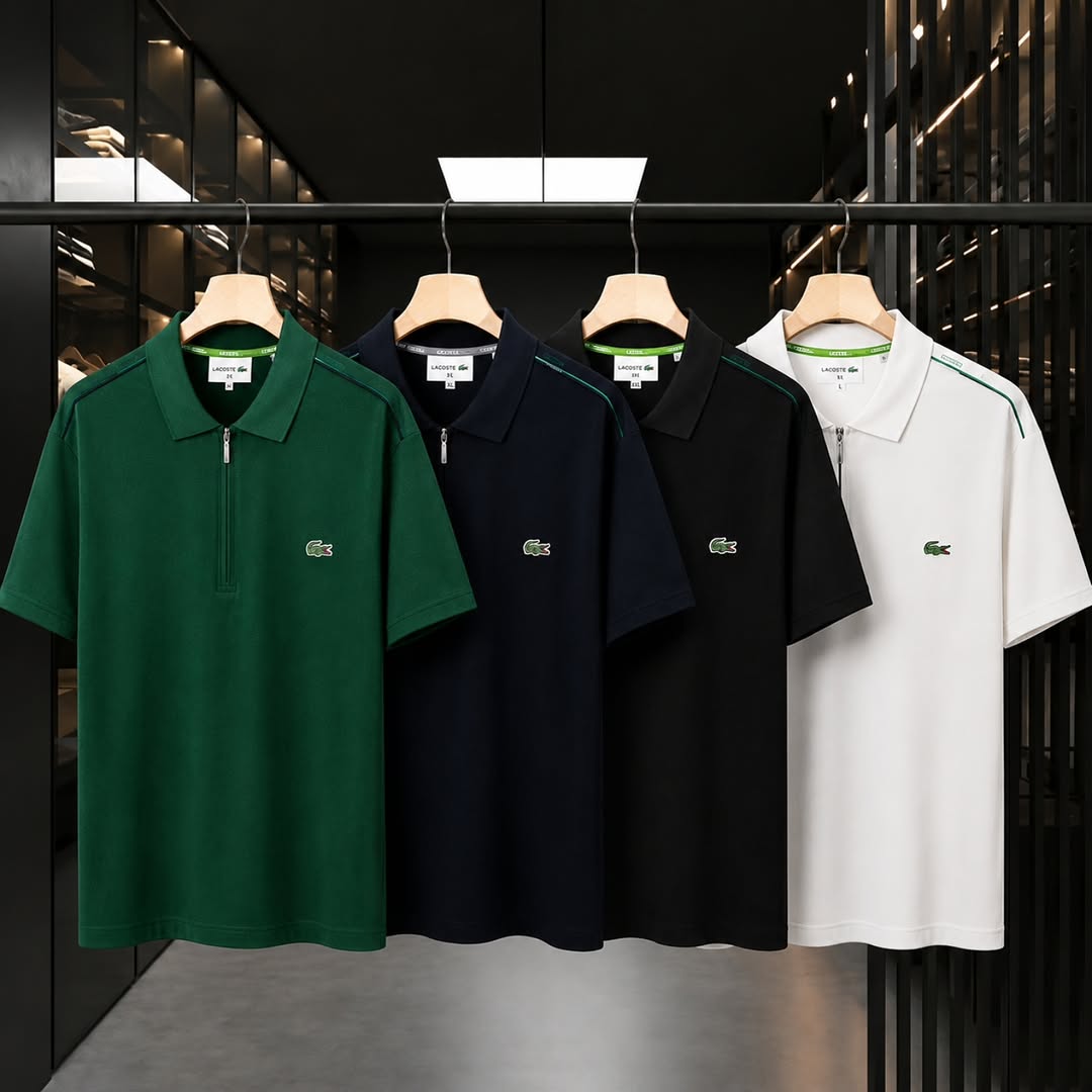 تیشرت نیم زیپ مردانه برند LACOSTE تنفس پذیر و نرم